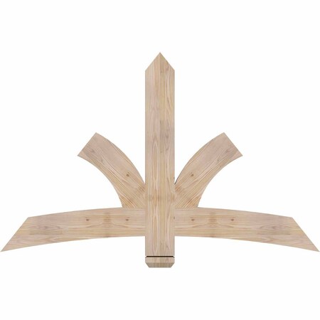 Ekena Millwork Davenport Smooth Timber Gable Bracket, Douglas Fir, 60"W x 38"H x 1 1/2"D x 5 1/2"F, 15/12 Pitch GBW060X38X0206DAV00SDF